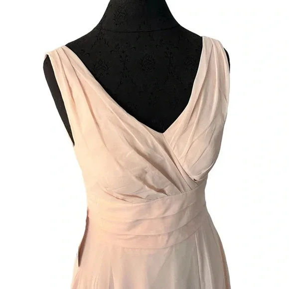 NWT Azazie Pearl Pink Bianca Chiffon Gown Size 6 - Picture 4 of 12